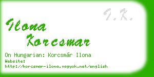 ilona korcsmar business card