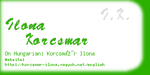 ilona korcsmar business card